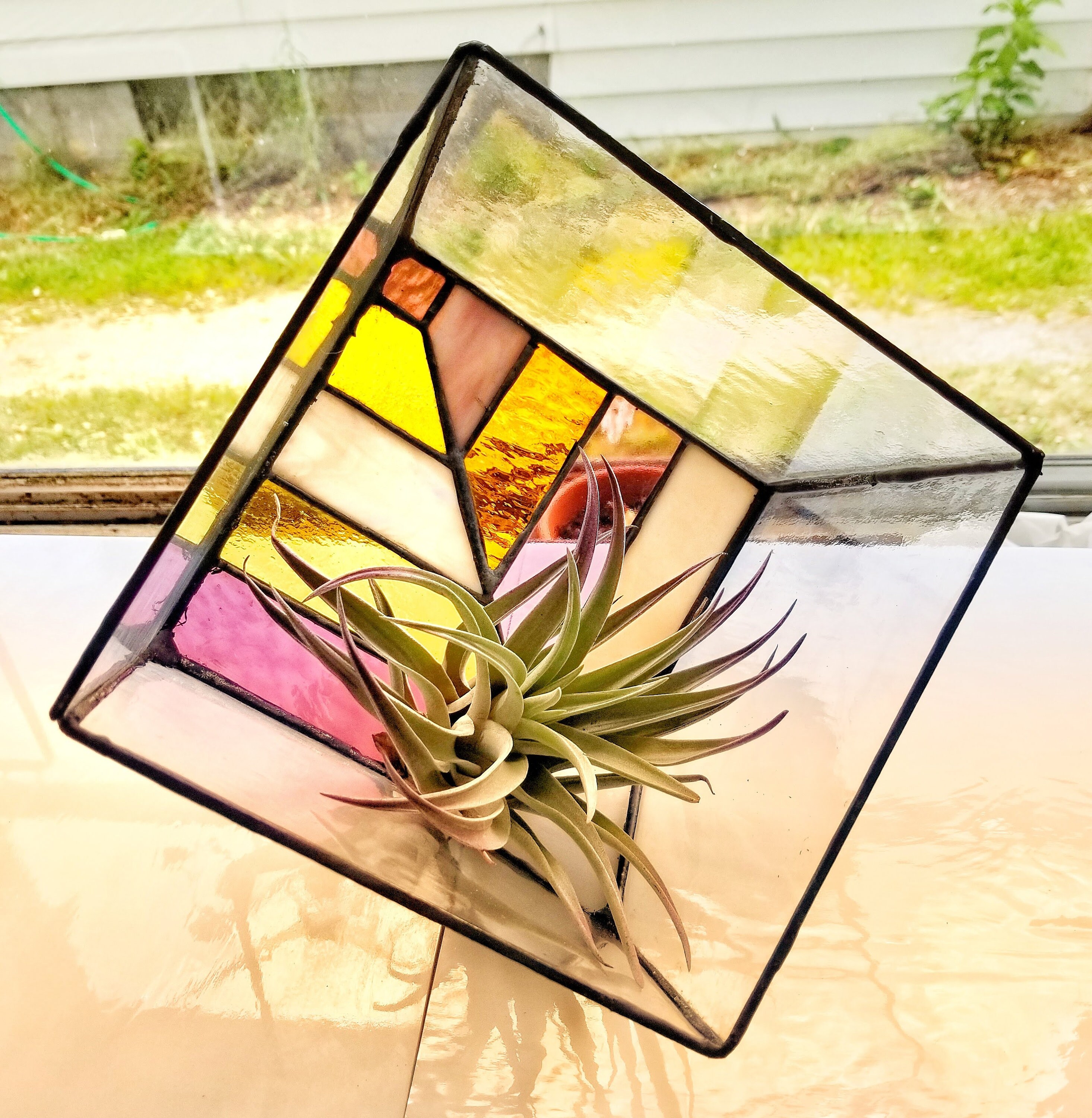 Terrarium Stained Glass Three Sizes and Two Colors Etsy