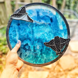 Sting Ray Suncatcher with Blue Glass