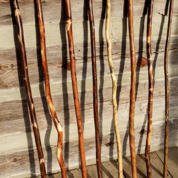 Made in USA!! Ozark Hardwood Hiking Stick, Walking Stick, Outdoors, Adventure Staff. 36"-72" Length