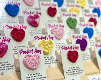 Fourfold Fibers crocheted Pocket Heart (Pocket Hug) - cotton