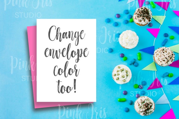 Birthday Invitation Mockup Greeting Card Mockup Smart Object Etsy