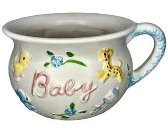 Napcoware Ceramic Baby Blue Mug Planter Japan Import