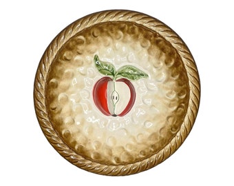 Vintage Ceramic Apple Pie Holder Serving Dish
