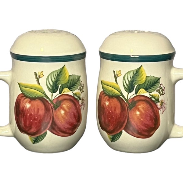 Stove-top Apples stoneware salt and pepper shaker set, Casuals by China Pearl Kitchen