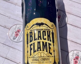 Black  Flame Candle  Glitter tumbler!