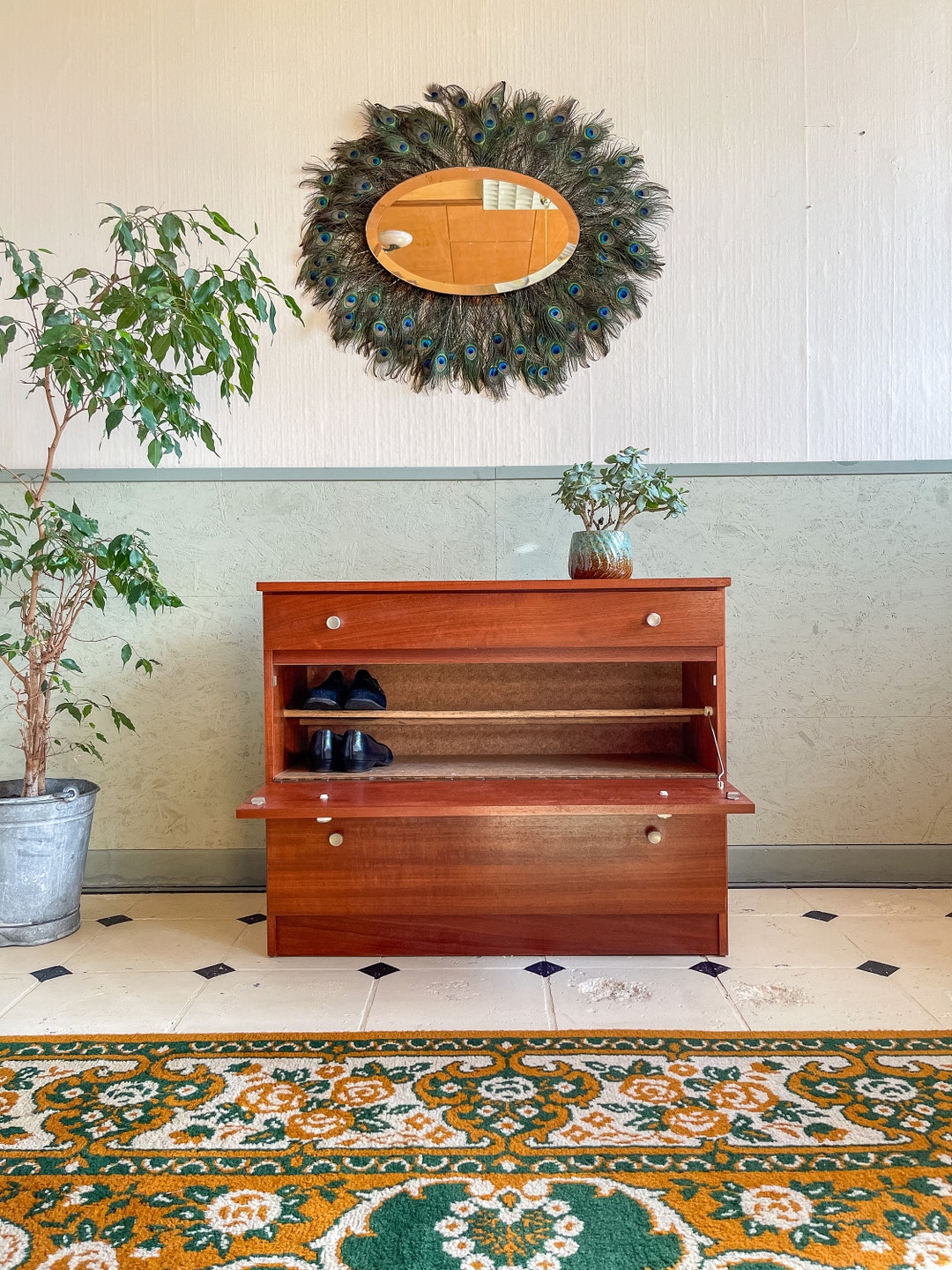 Vintage Shoe Chest of Drawers Hallway Shoes 60s 70s Etsy