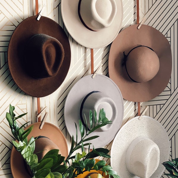 Hat Organizer, leather hat organizer, hat rack, hat organizer hanger, hat hanger, hat holder, hat display organizer, hat storage, boho hat