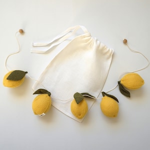 Felt Lemon Nursery Garland: Handmade Fruit Decor
