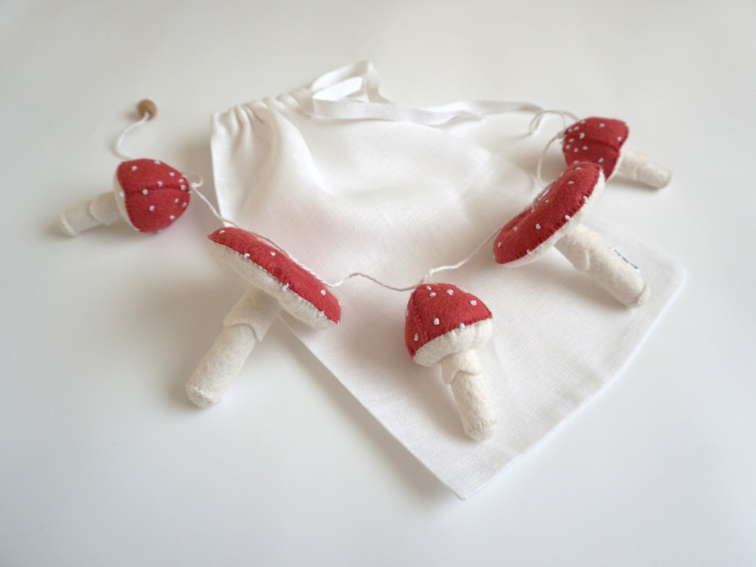 Nursery Garland Mushrooms/ Felt Garland/ Woodland Garland/ Nursery