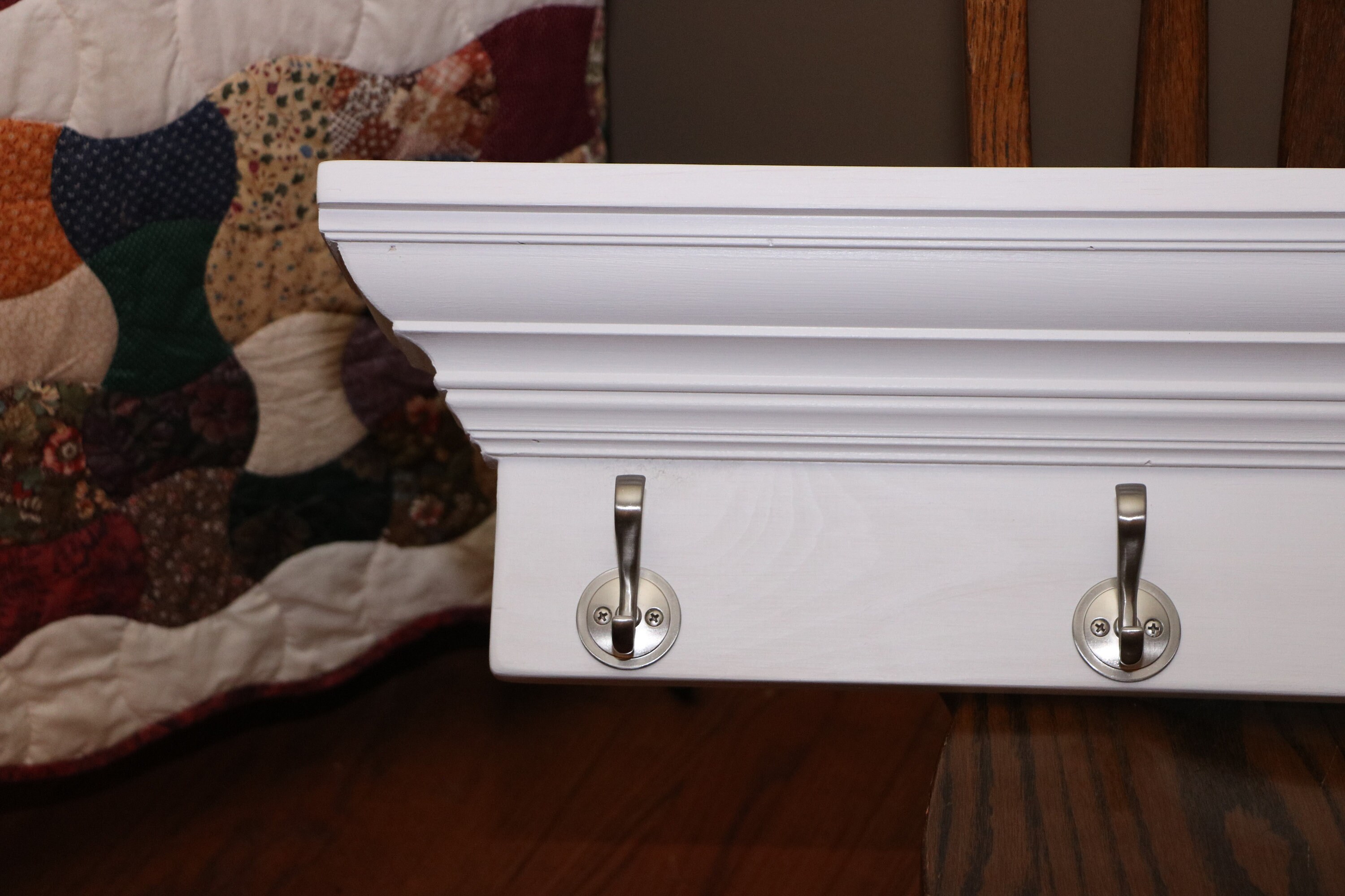 35 Mantel Shelf With Hooks Crown Molding Shelf Etsy