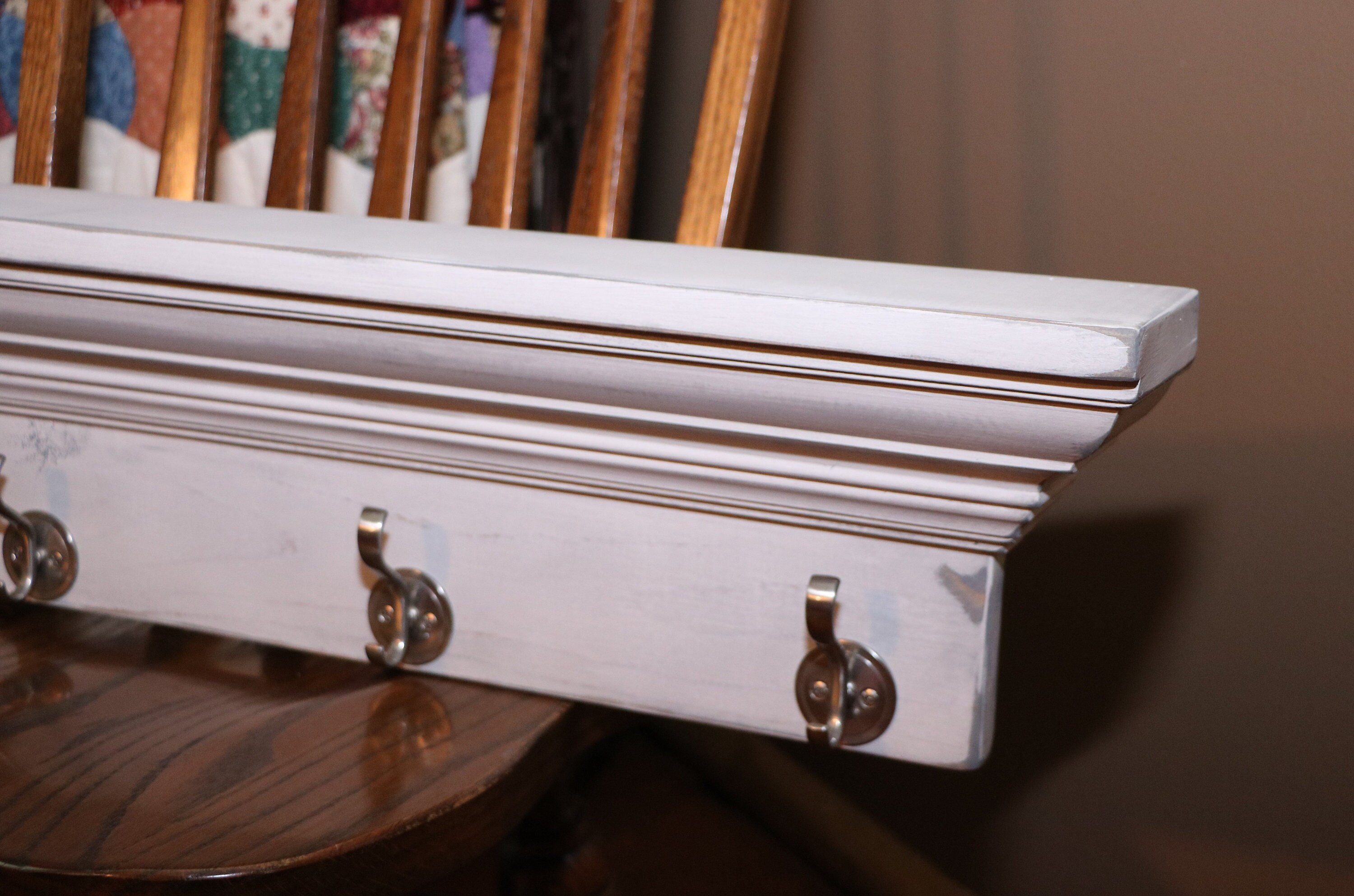 35 Mantel Shelf With Hooks Crown Molding Shelf Etsy