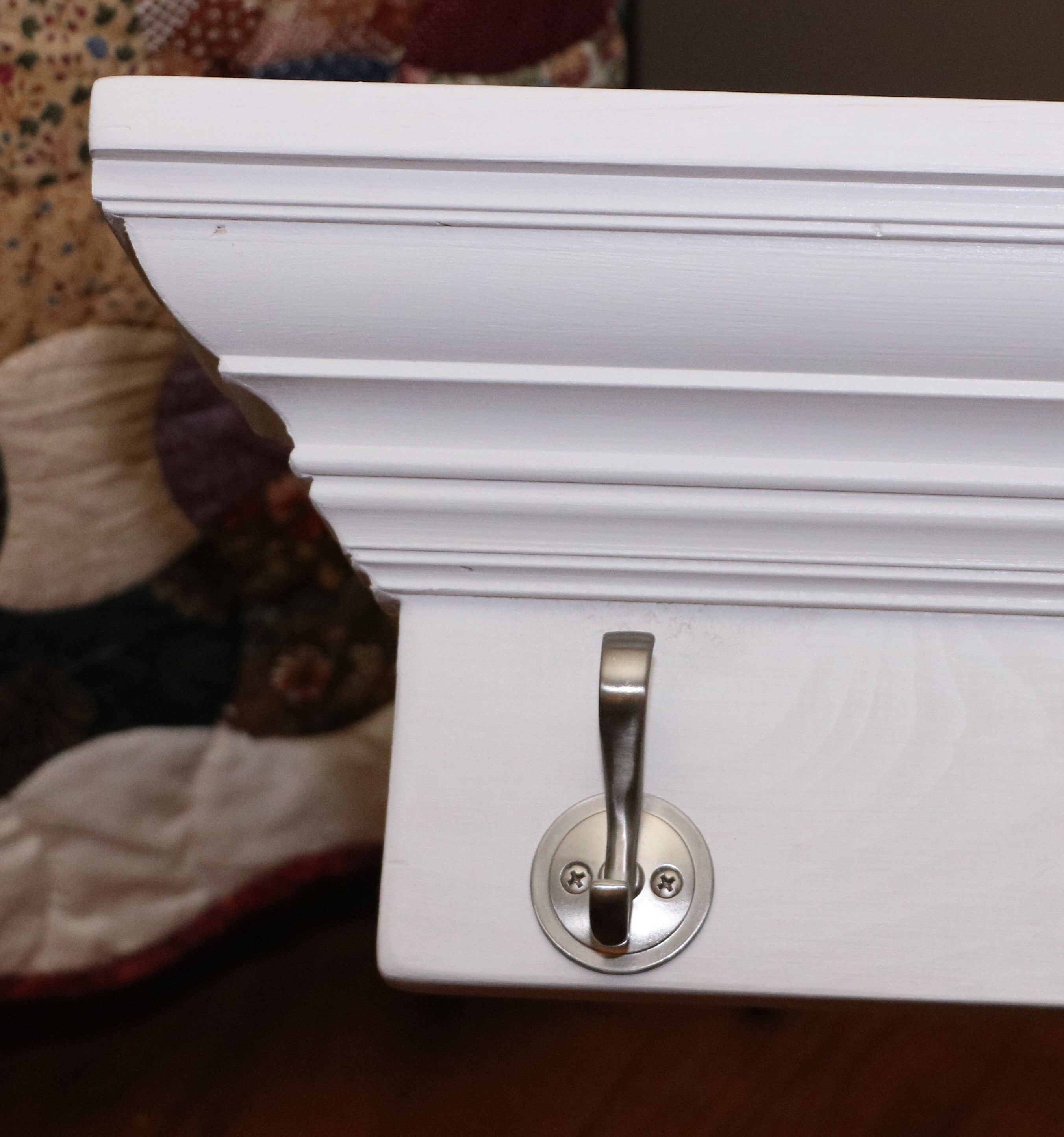 35 Mantel Shelf With Hooks Crown Molding Shelf Etsy