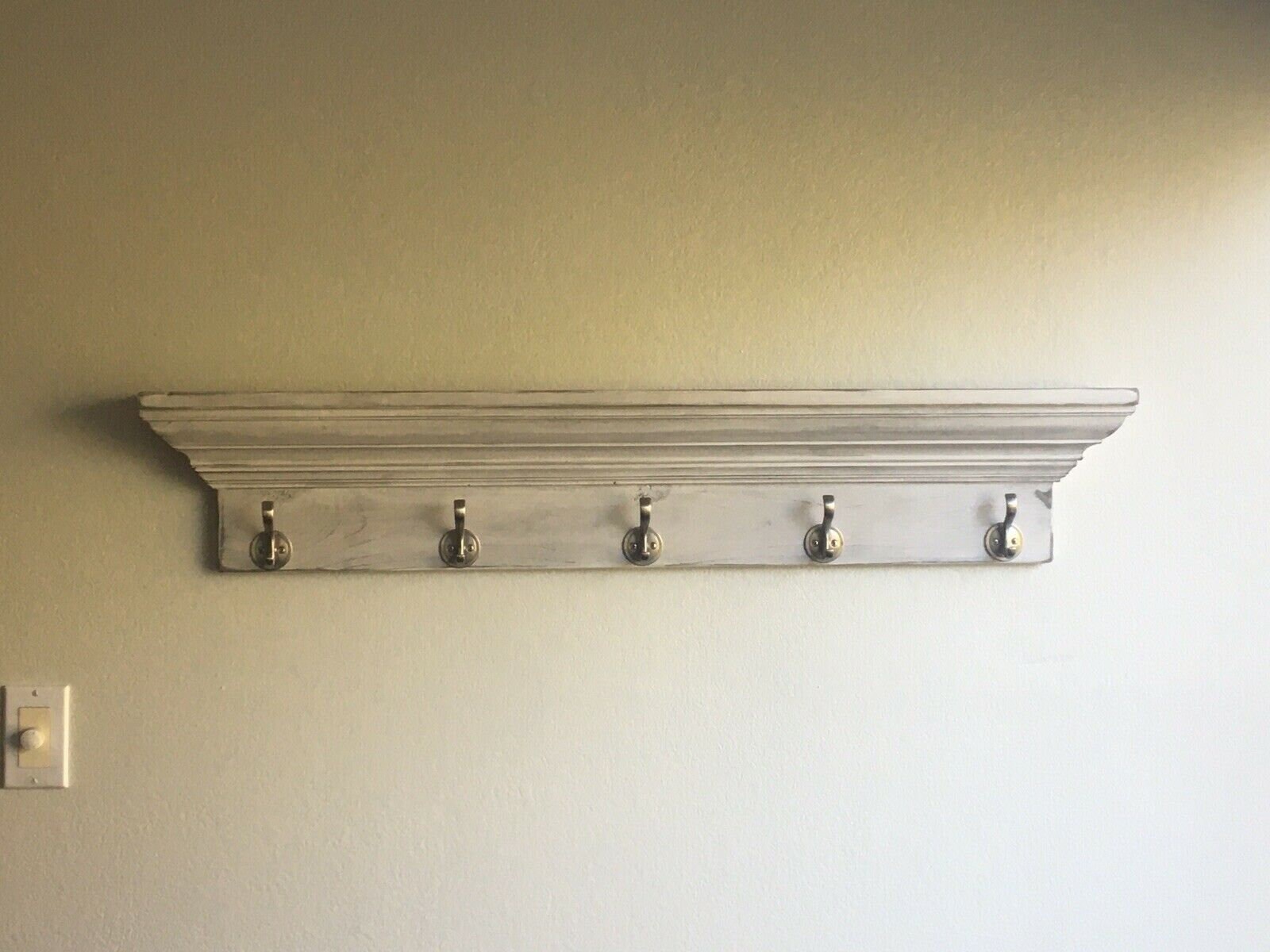 35 Mantel Shelf With Hooks Crown Molding Shelf Etsy