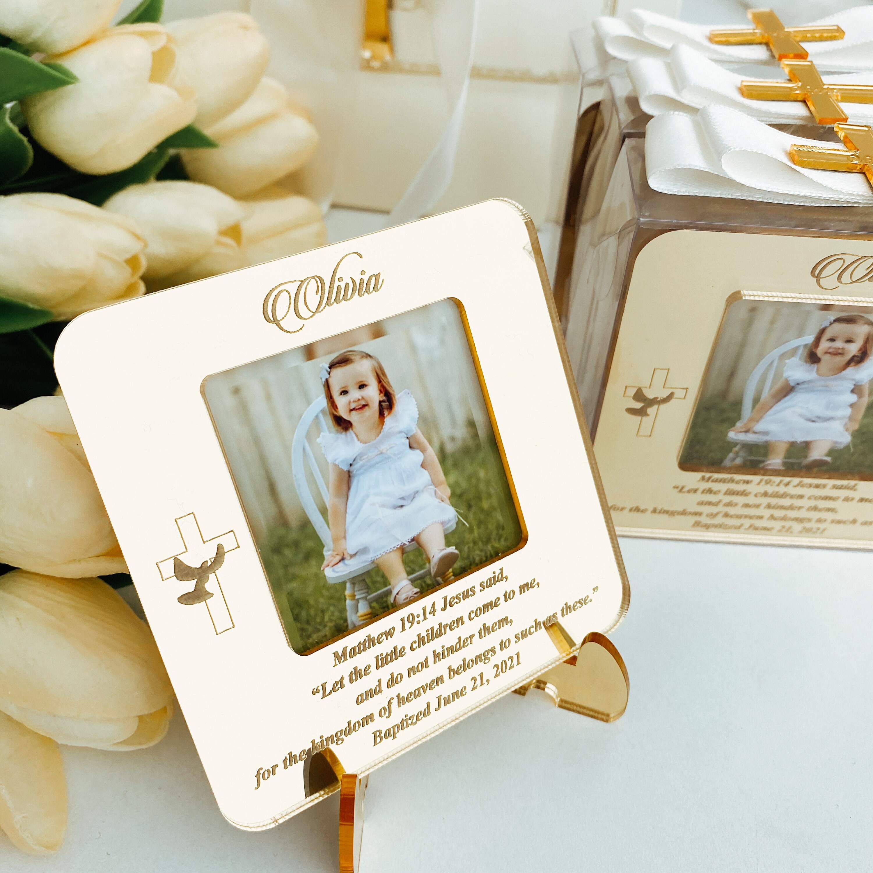 Baptism Frame Favors Personalized Baptism Photo Favors Etsy