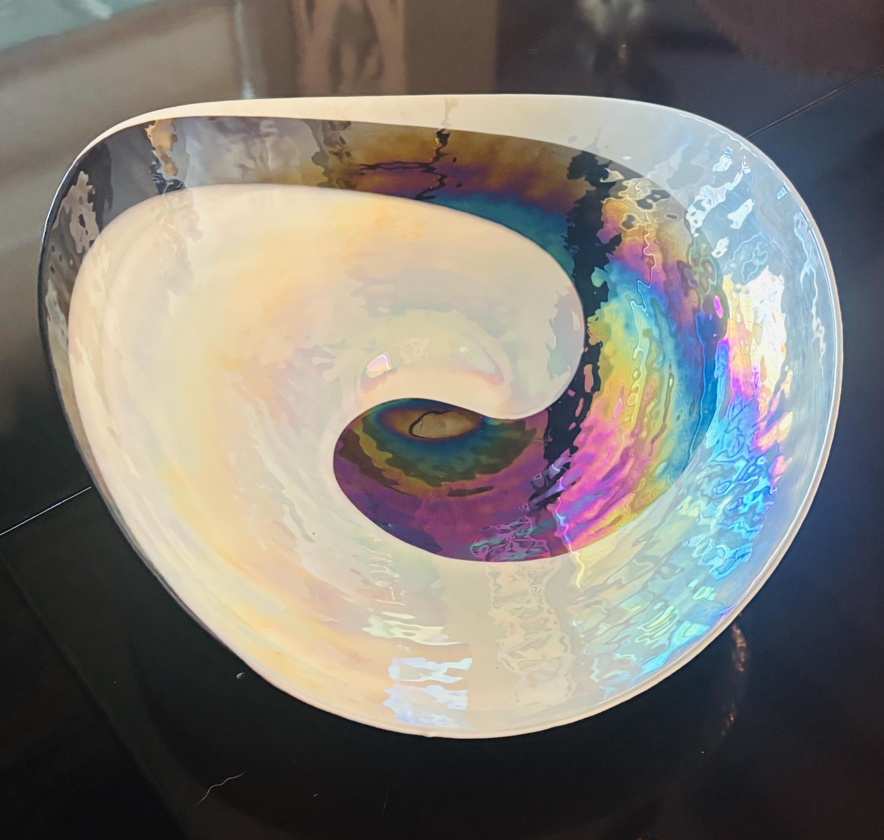 Murano White Swirl Bowl - Etsy