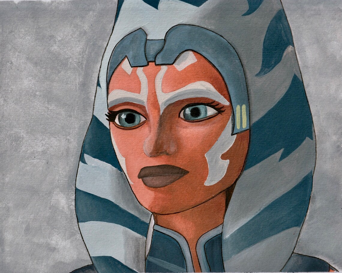 Ahsoka Tano Art Print Painting Etsy