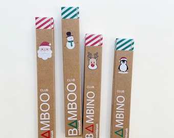 Christmas Bamboo Toothbrush Kid & Adults - Stocking Filler- Christmas Eve Box - in the UK