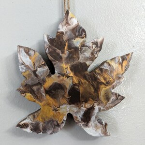 Holz-Wand-Dekor - "Maple Syrup" - einzigartige handbemalte Wandkunst, braun & gold "Hot Cocoa" moderne abstrakte Dekor