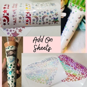 Hearts or Stars and Moons KPop Lightstick Photocard Binder Decals Stickers / Kpop stickers / Add on / Kpop personalization