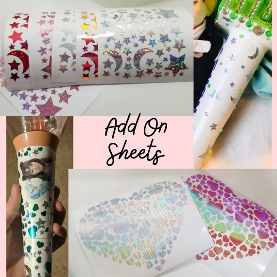 Hearts or Stars and Moons KPop Lightstick Photocard Binder Decals Stickers / Kpop stickers / Add on / Kpop personalization