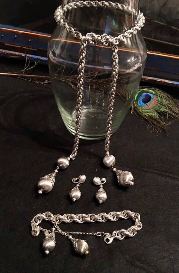 Vintage Monet silver jewelry set