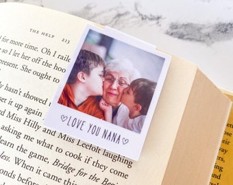 Custom Photo Personalized Magnetic Bookmark | Polaroid Page Marker | Book Lover Present | Bookish Gift for Readers | Gift for Bibliophile