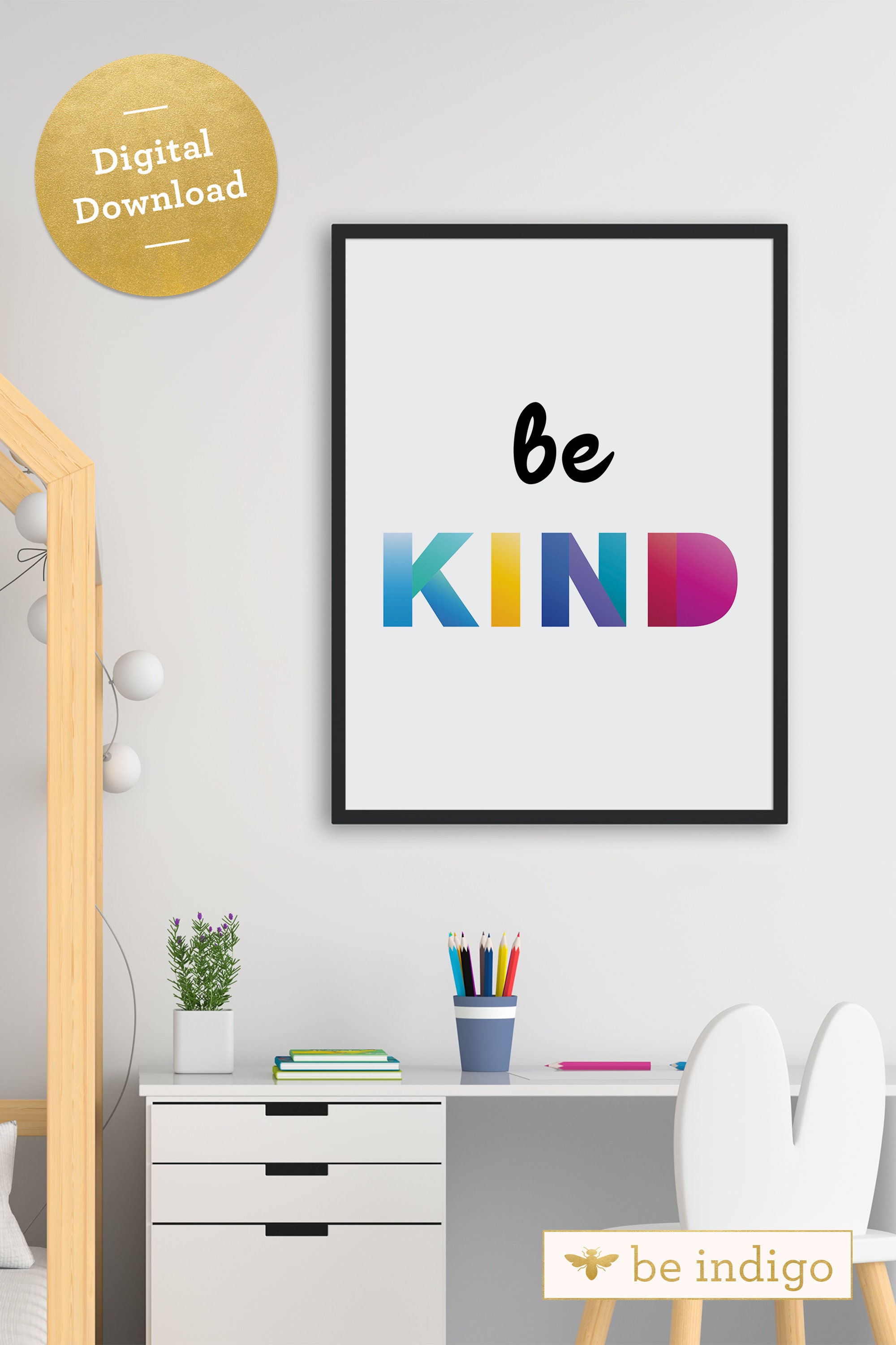 Be Kind Poster Motivational Poster for Kids Sign for Etsy