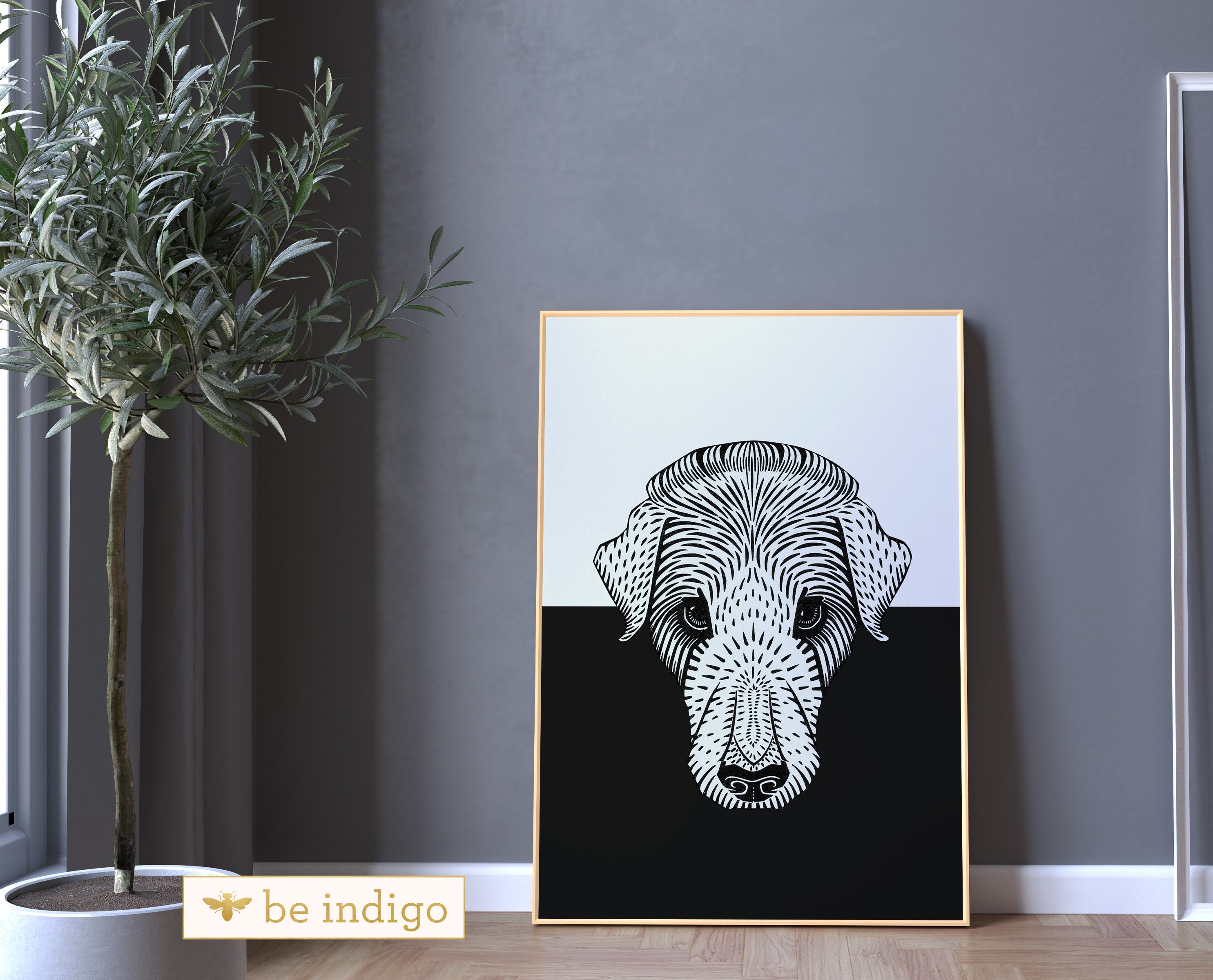Minimalist Dog Wall Art Printable Dog Decor Office Wall | Etsy