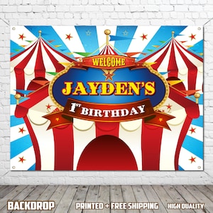 Circus Carnival Birthday Backdrop