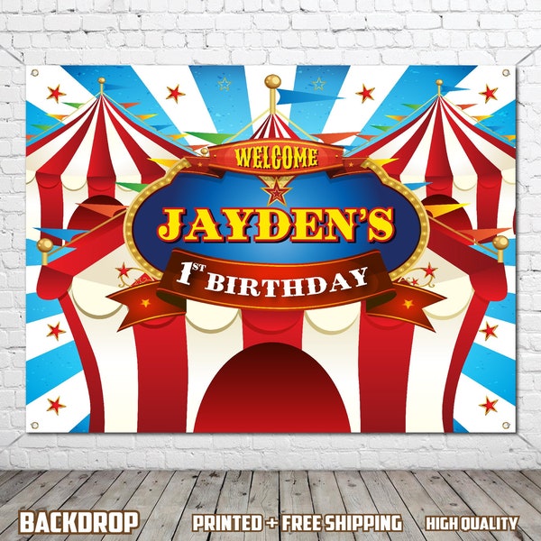 Circus Carnival Birthday Backdrop