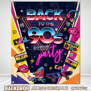 Back to the 90s Retro Birthday Backdrop