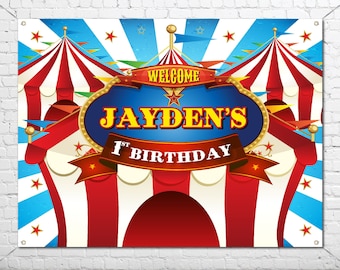 Circus Carnival Birthday Backdrop