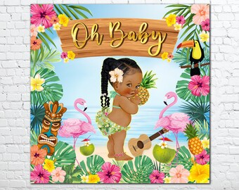 Luau Tropical Hawaiian Backdrop