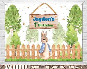 Rabbit Birthday Birthday Backdrop