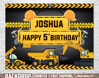 Construction Birthday Backdrop