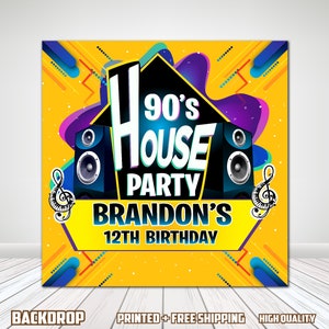 90s House Party Hip hop Backdrop