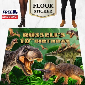 Dinosaur Birthday Floor Decal Sticker