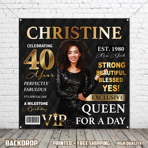 Magazine Photo Cover Birthday Backdrop