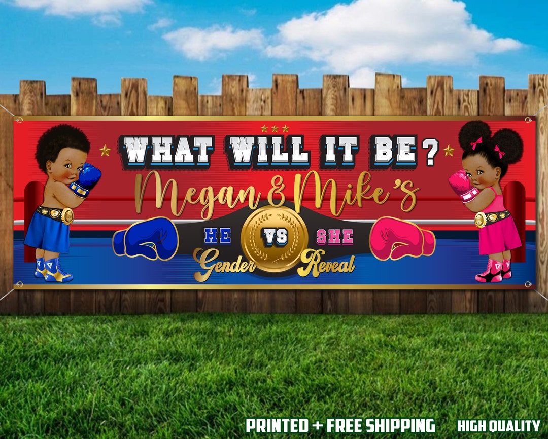Boxing Gender Reveal Banner Etsy