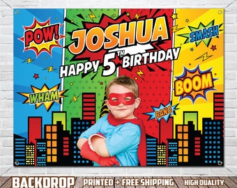 Super Hero Birthday Backdrop
