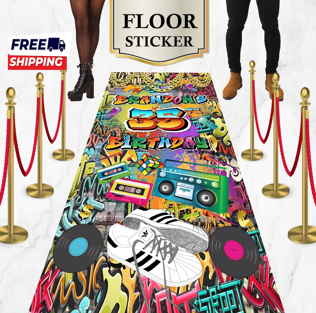 Hip Hop Graffiti Birthday Floor Sticker - Etsy