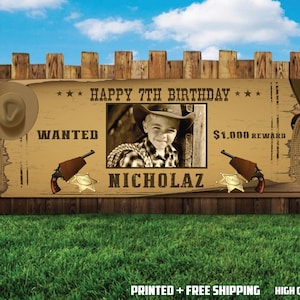 Western Cowboy Birthday Banner