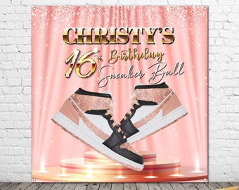 Sneaker Ball Rose Gold Birthday Backdrop