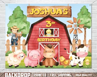 Farm Birthday Backdrop