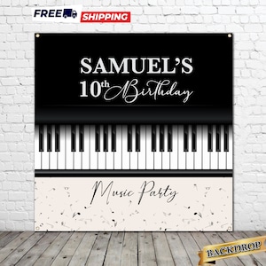 Piano Music Birthday Backdrop