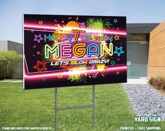 Glow Neon Birthday Yard Sign