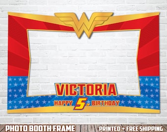Wonder Woman Photo Booth Frame, Printed and Shipped