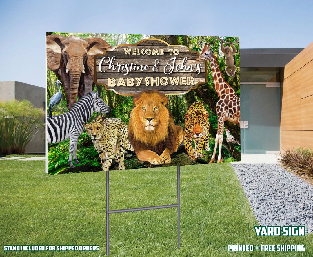 Jungle Safari Yard Sign, Jungle Safari Baby Shower, Jungle Safari ...