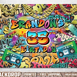 Hip Hop Graffiti Birthday Backdrop