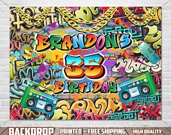 Hip Hop Graffiti Birthday Backdrop